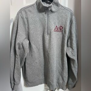 Sport-Tek Gray Embroidered Alpha Phi Quarter Zip, Size L